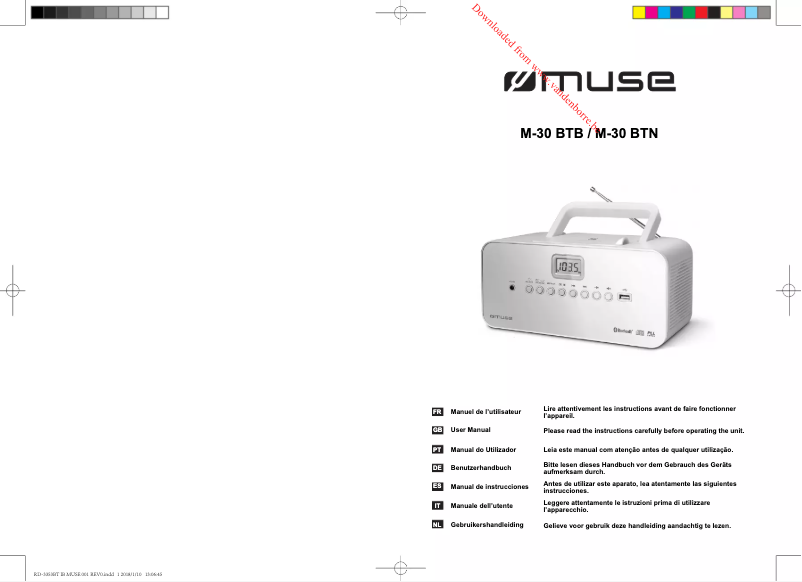 Page 1 de la notice Manuel utilisateur Muse M-30B TB