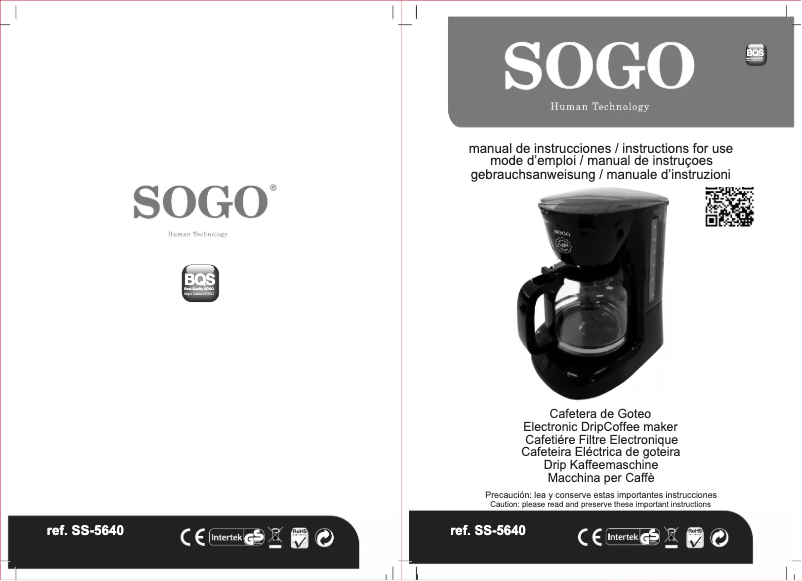 Page 1 de la notice Manuel utilisateur Sogo SS-5640