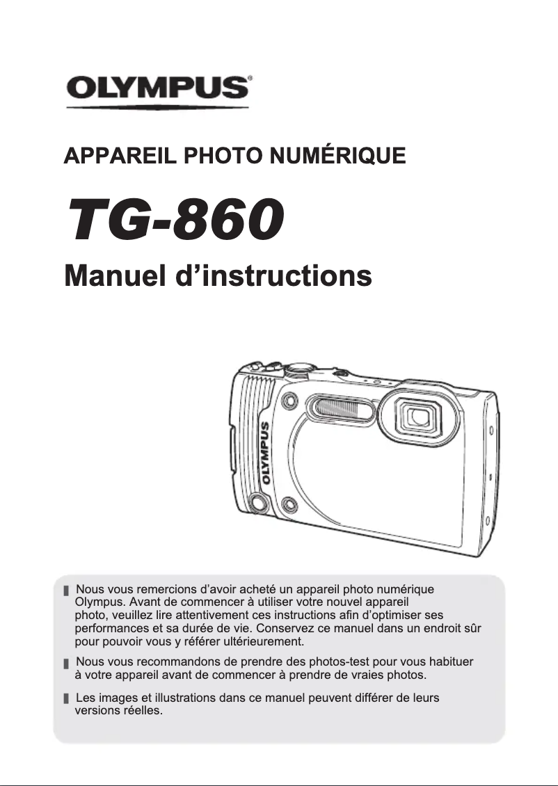 Page n°1 - Manuel utilisateur Olympus Tough TG-860