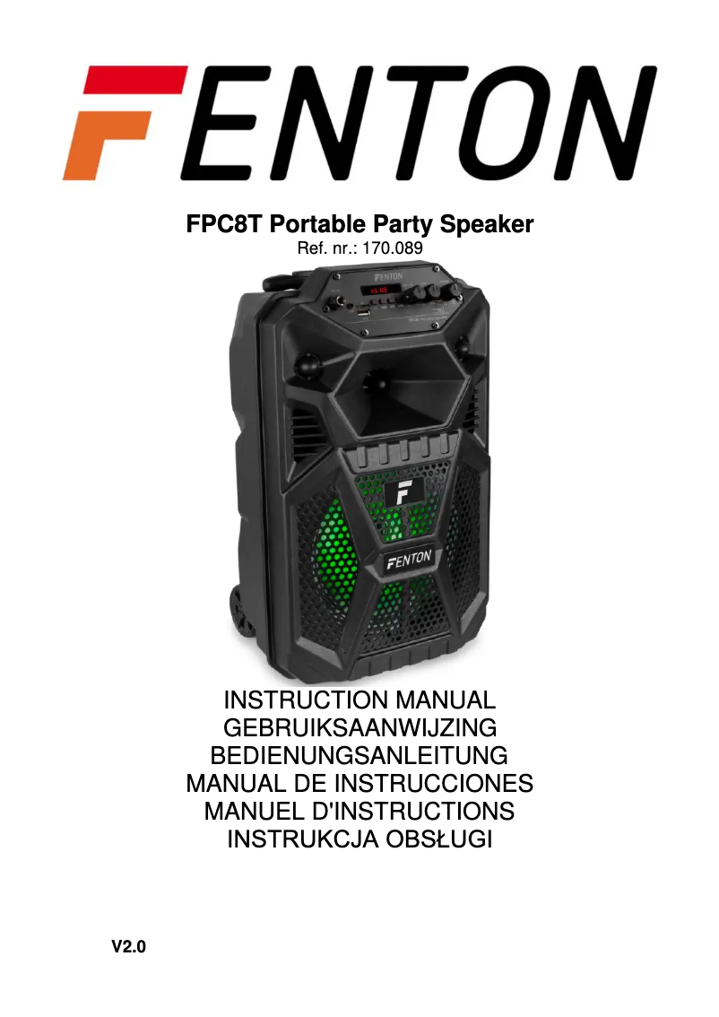 Page n°1 - Manuel utilisateur Fenton FPC8T