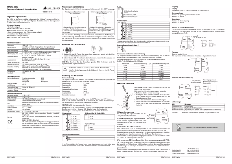 Page 1 de la notice Manuel utilisateur Gossen Sineax VS52