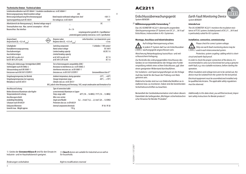 Page 1 de la notice Manuel utilisateur IFM AC2211