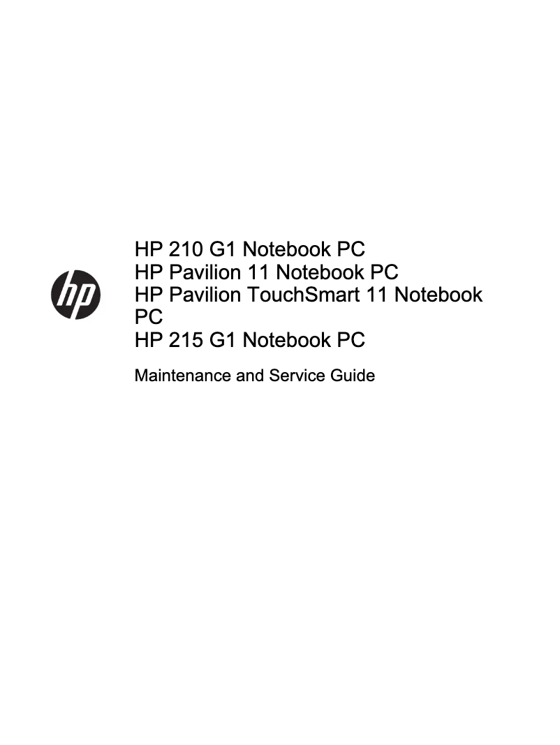Page 1 de la notice Manuel d'utilisation et d'entretien HP 215 G1