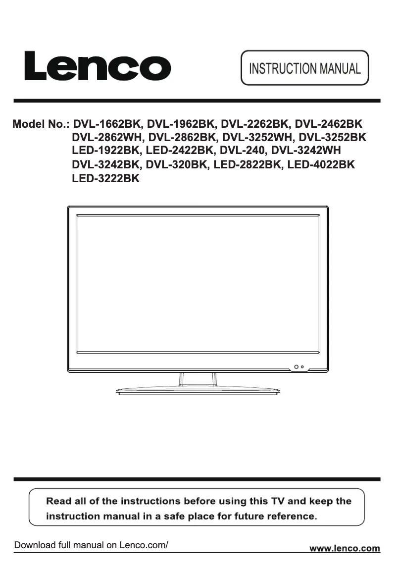 Page n°1 - Manuel utilisateur Lenco LED-2822