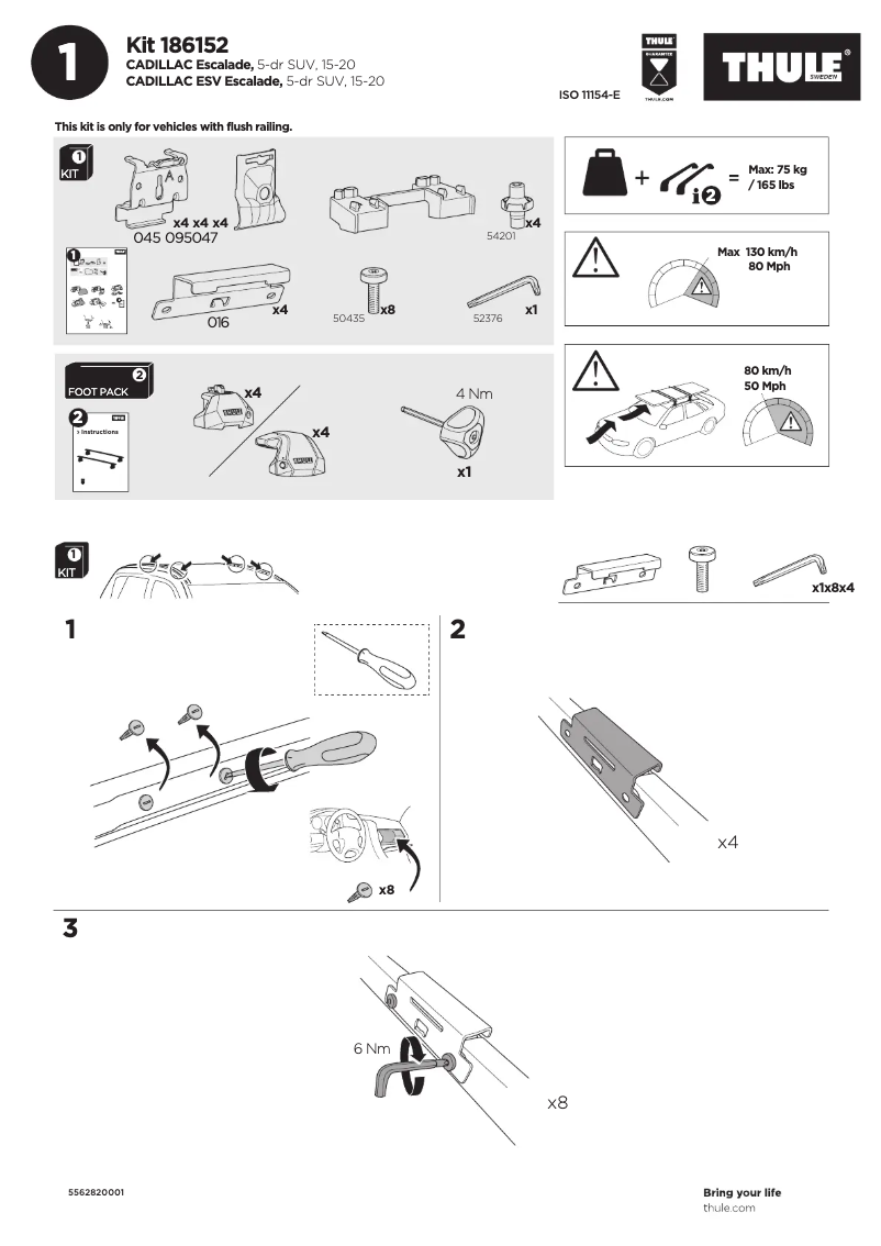 Page 1 de la notice Manuel utilisateur Thule Kit 186152