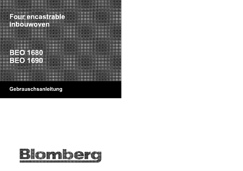 Page n°1 - Manuel utilisateur Blomberg BEO 1680X