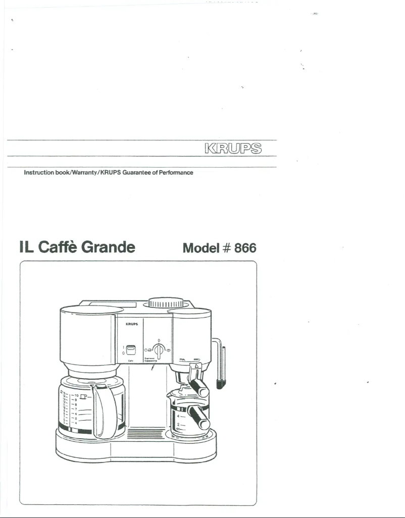 Page n°1 - Manuel utilisateur Krups Il Caffe Grande 866