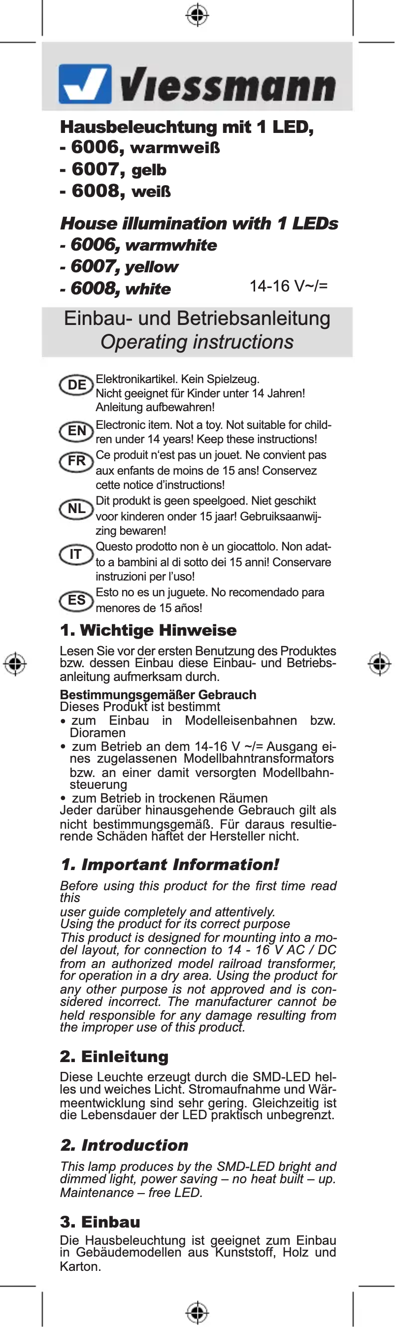 Page n°1 - Manuel utilisateur Viessmann 6006