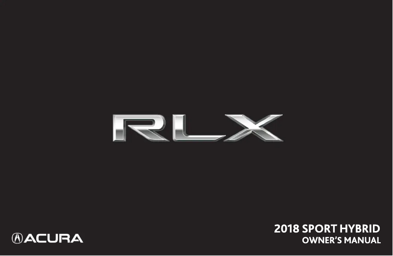 Page 1 de la notice Manuel utilisateur Acura RLX Sport Hybrid (2018)