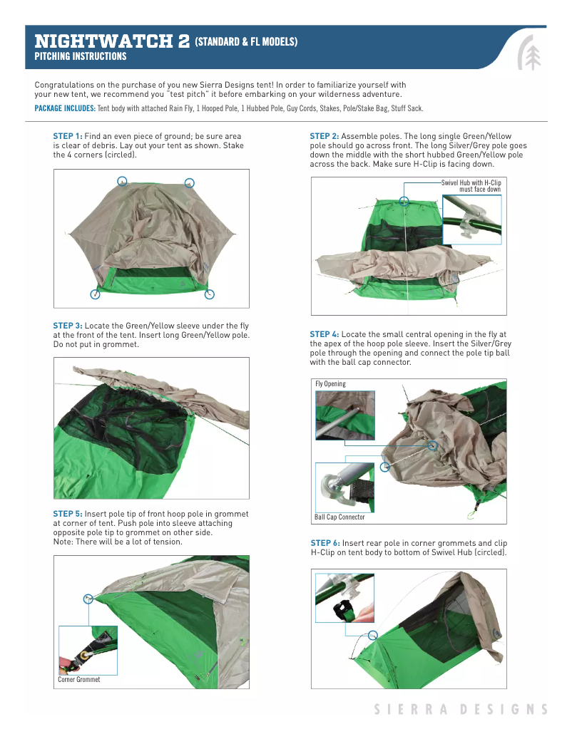 Page 1 de la notice Manuel utilisateur Sierra Designs Nightwatch 2