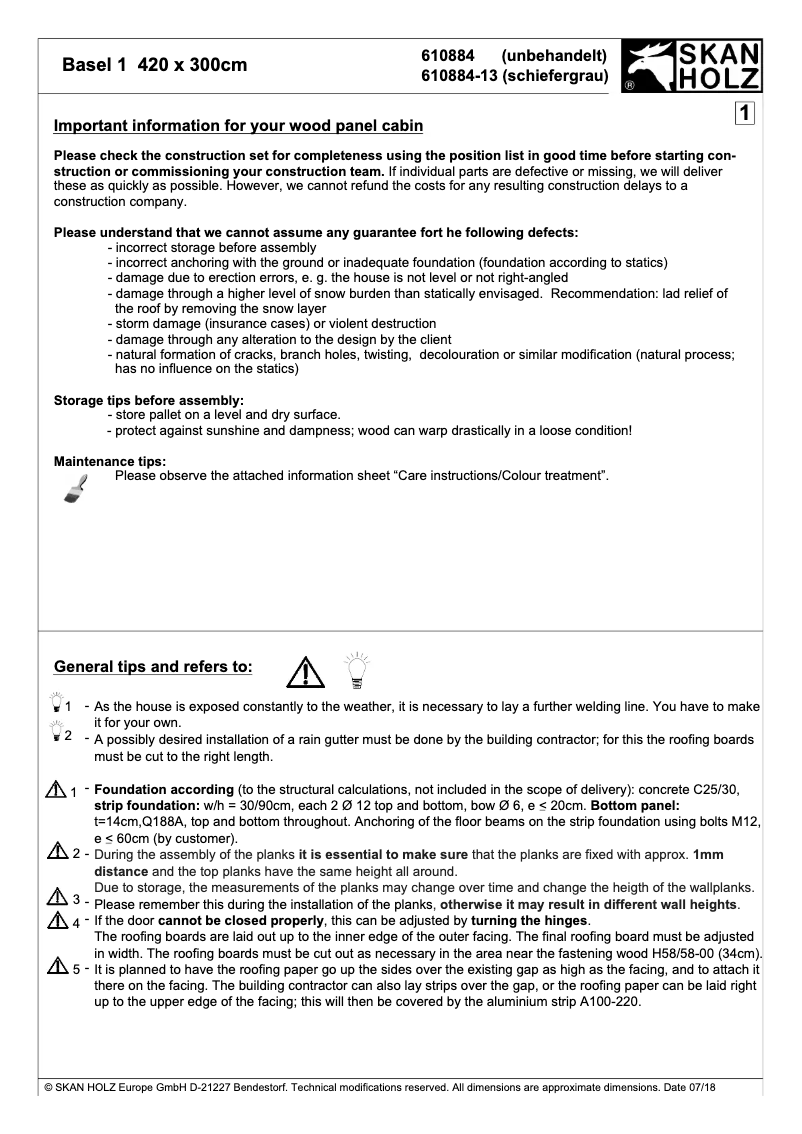 Página 1 del manual Manual de usuario Skan Holz Basel 1