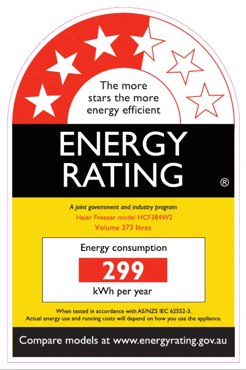 Page n°1 - Label énergétique Haier HCF384W2