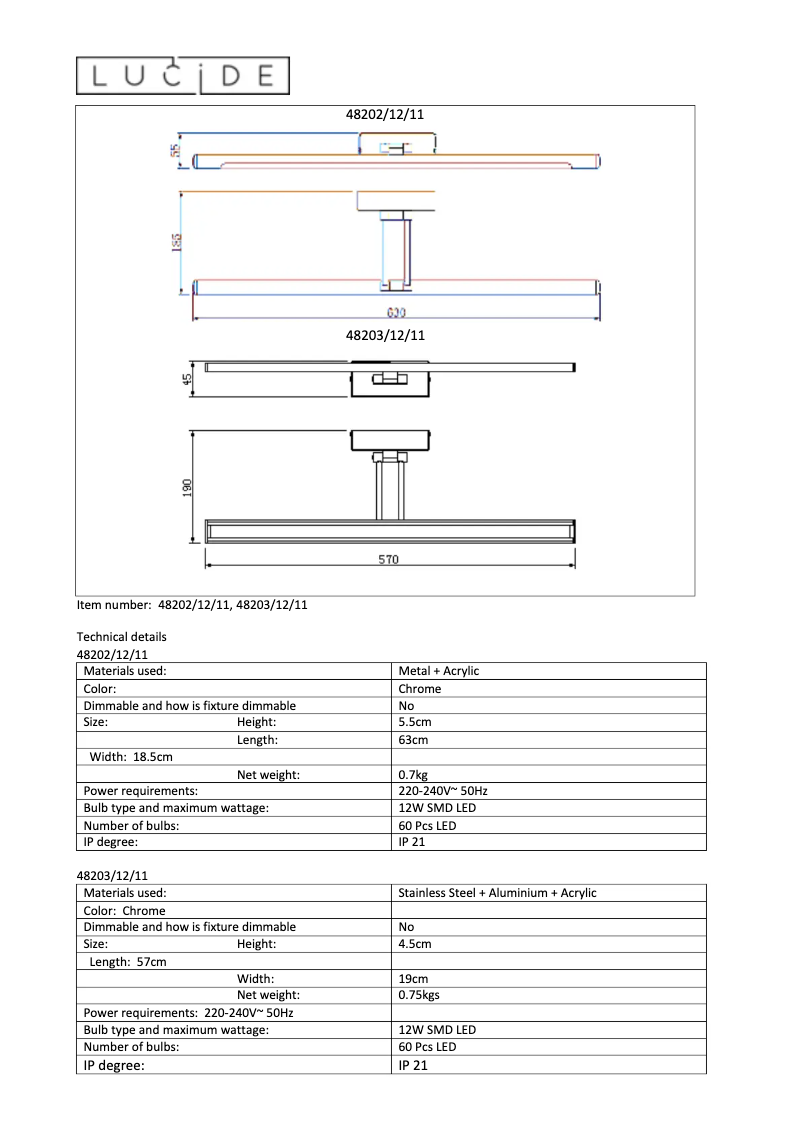 Page 1 de la notice Manuel utilisateur Lucide Gavin