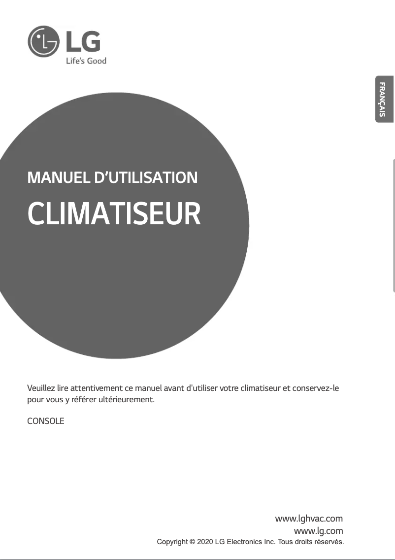 Page 1 de la notice Manuel utilisateur LG LMQN150HV