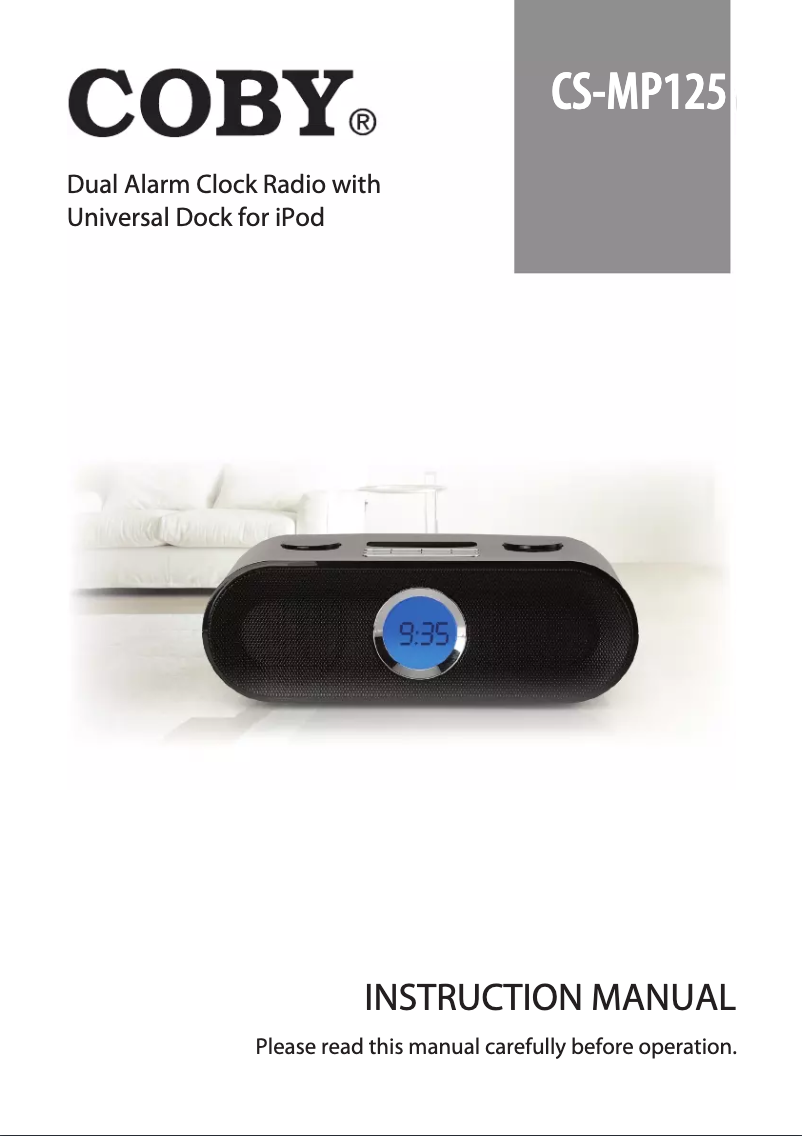 Page 1 de la notice Manuel utilisateur Coby CSMP125