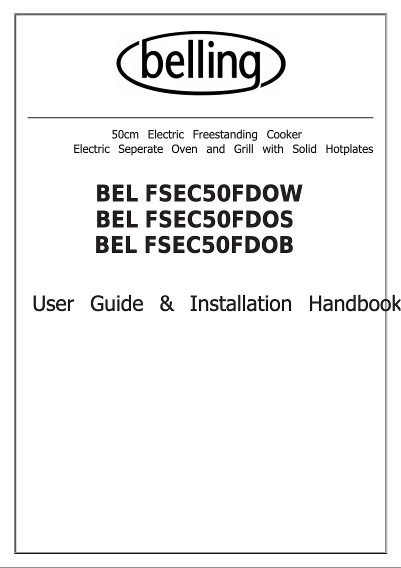 Image de la première page du manuel de l'appareil FSE50FDO