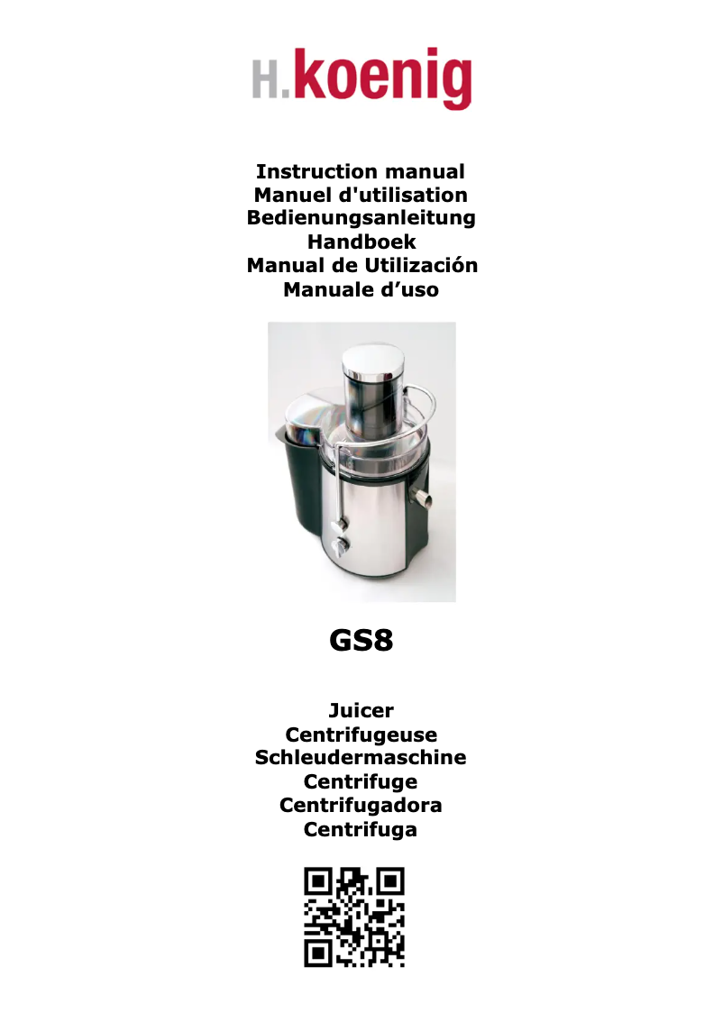 Image de la première page du manuel de l'appareil GS8