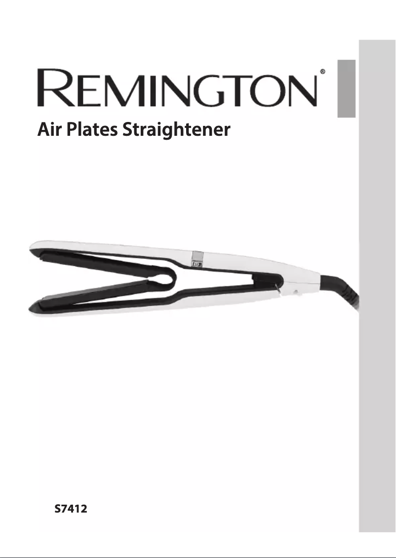 Page n°1 - Manuel utilisateur Remington Air Plates S7412