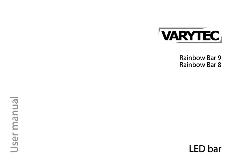 Page 1 de la notice Manuel utilisateur Varytec Rainbow Bar 8