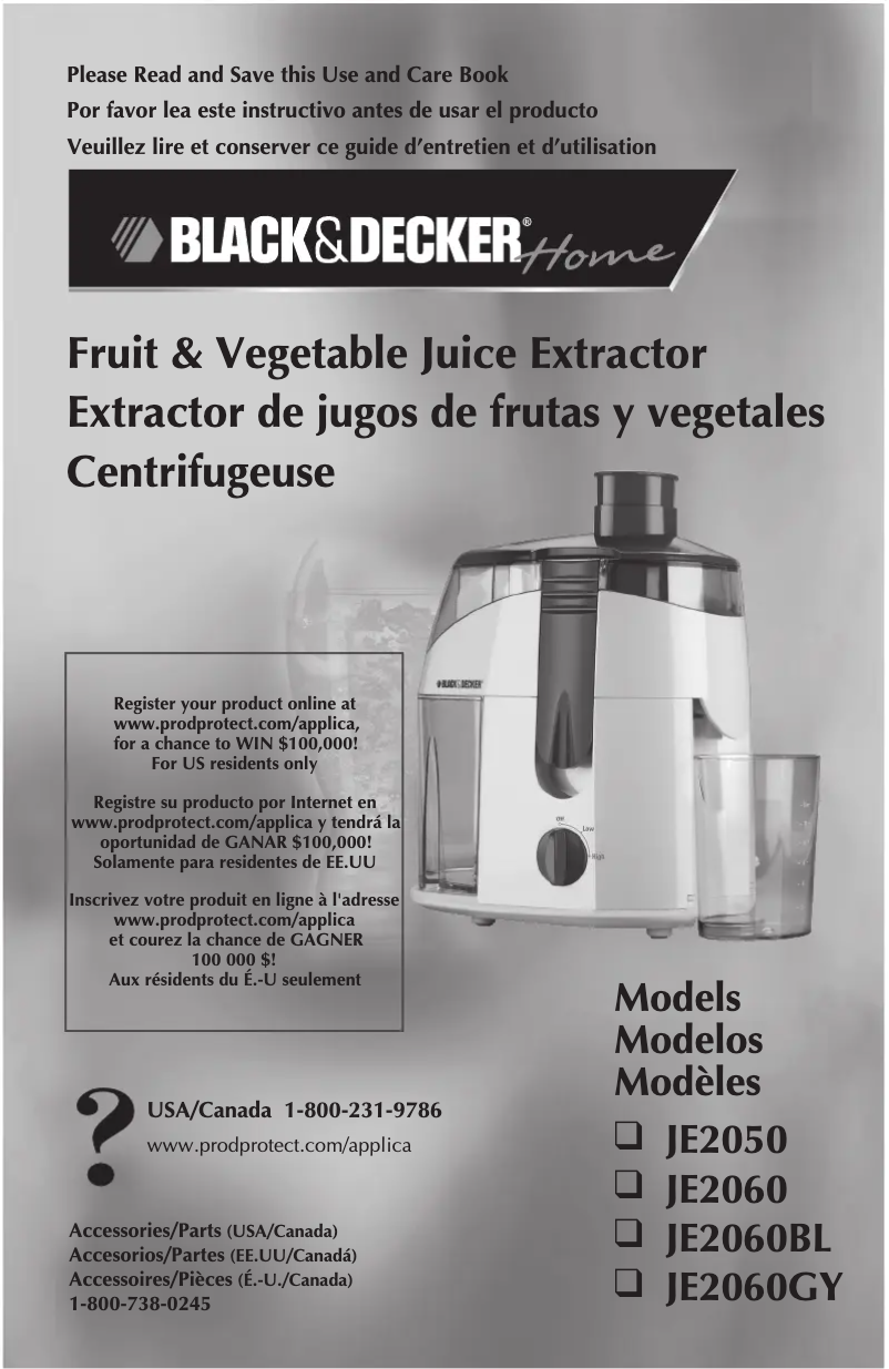 Page 1 de la notice Manuel utilisateur Black & Decker JE2060GY