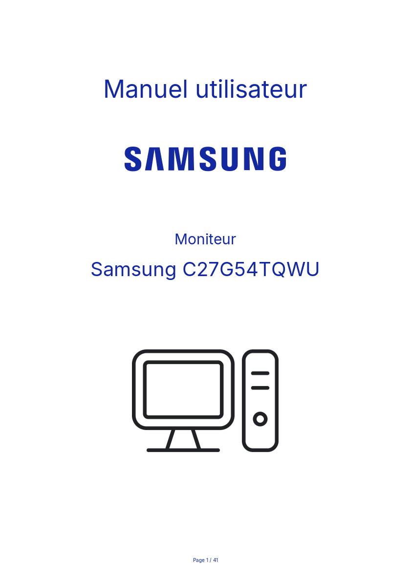 Page n°1 - Manuel utilisateur Samsung C27G54TQWU
