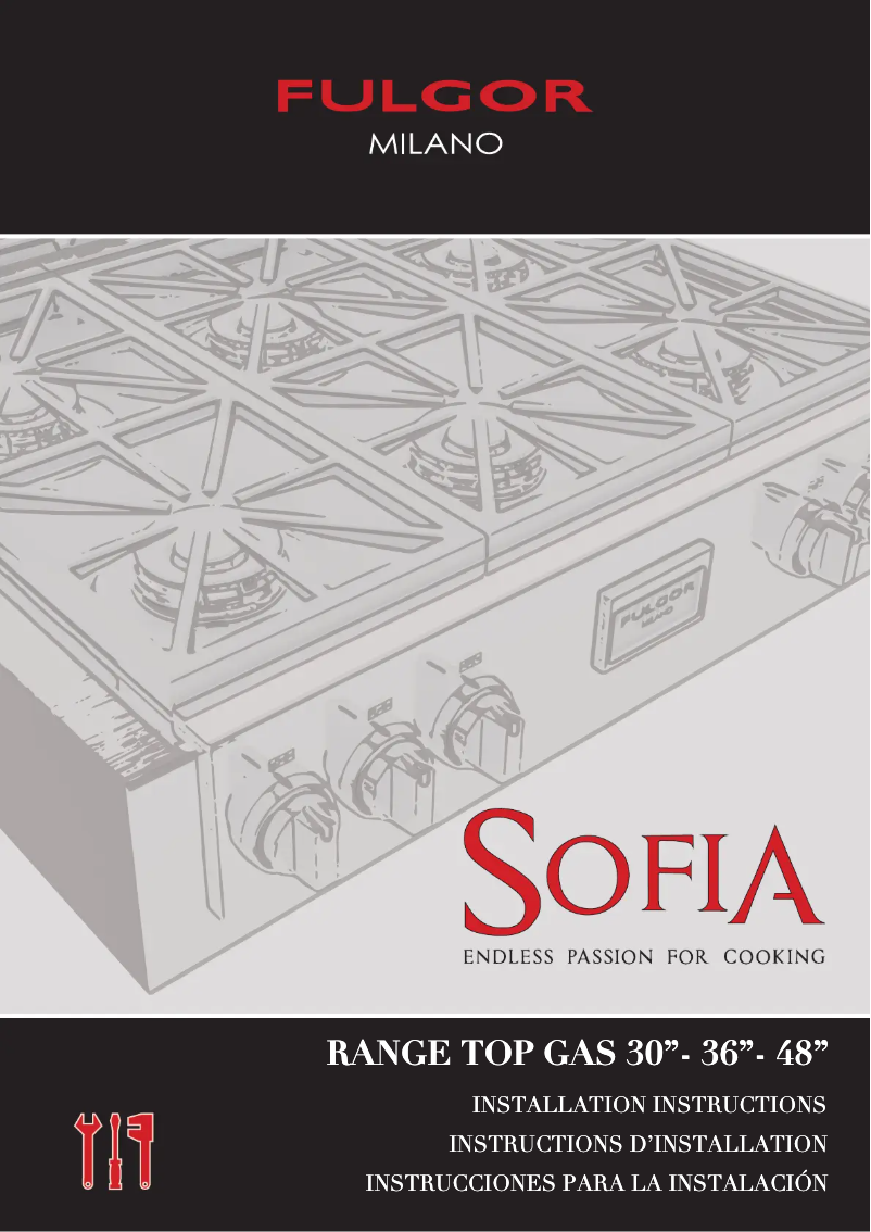 Page 1 de la notice Guide d'installation Fulgor Milano F6GRT364GS1