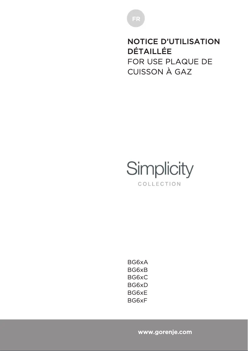 Page n°1 - Manuel utilisateur Gorenje GW641SYB