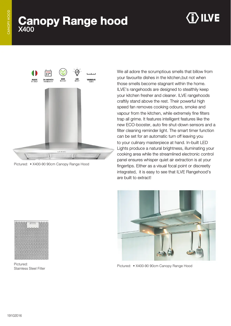 Page n°1 - Fiche technique Ilve X400/150