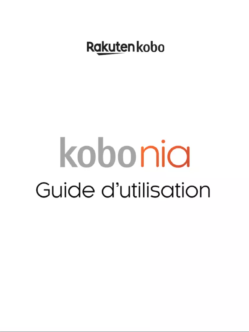 Page 1 de la notice Manuel utilisateur Kobo Nia