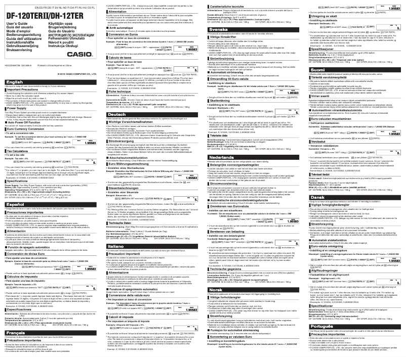 Image de la première page du manuel de l'appareil DF-120TERII