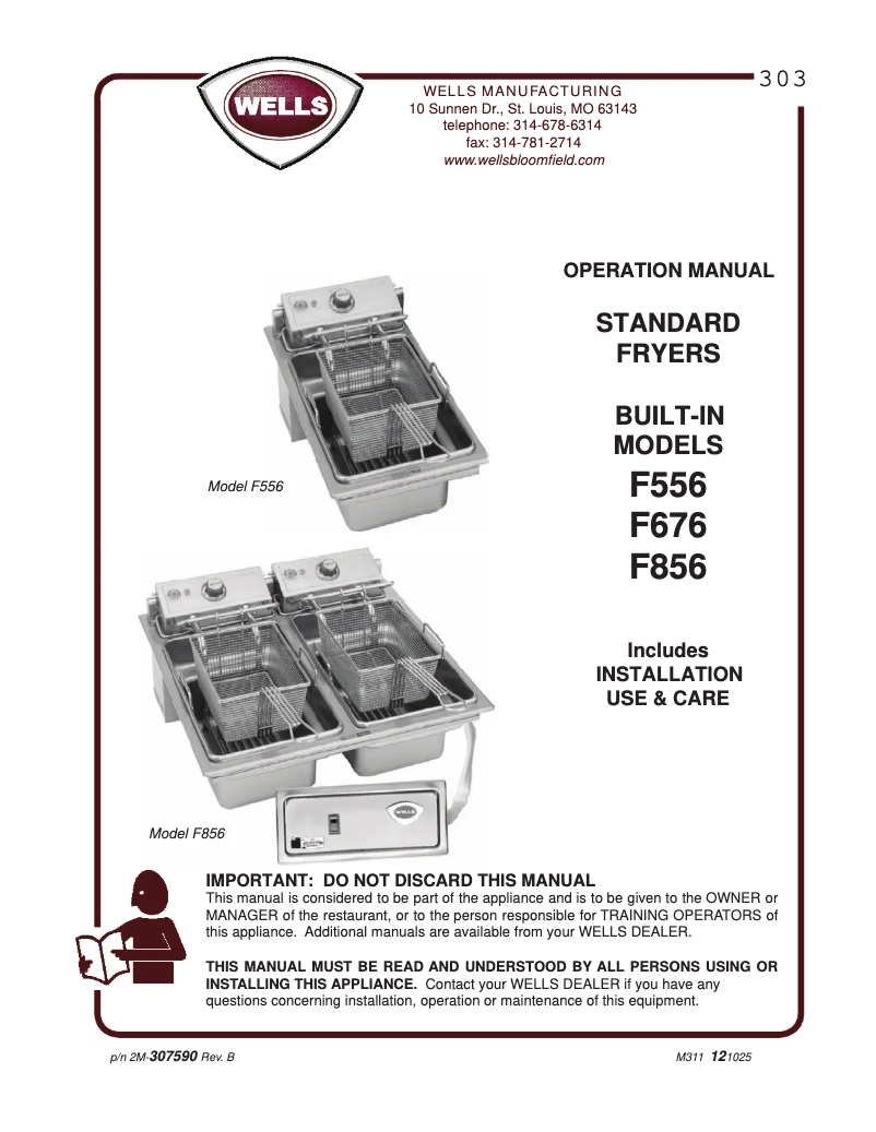 Image de la première page du manuel de l'appareil F556