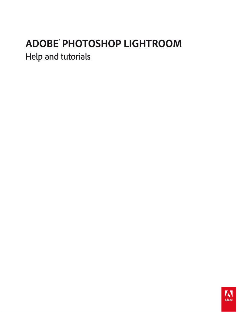 Page n°1 - Mode d'emploi Adobe Photoshop Lightroom 5
