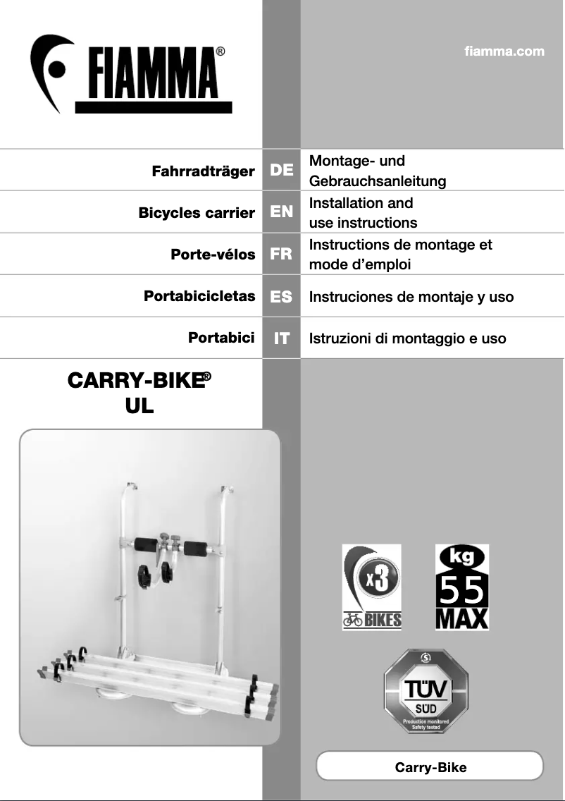 Page n°1 - Manuel utilisateur Fiamma Carry-Bike UL