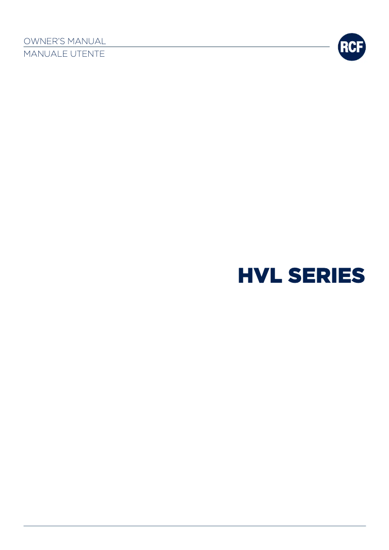 Page 1 de la notice Manuel utilisateur RCF HVL 15-S