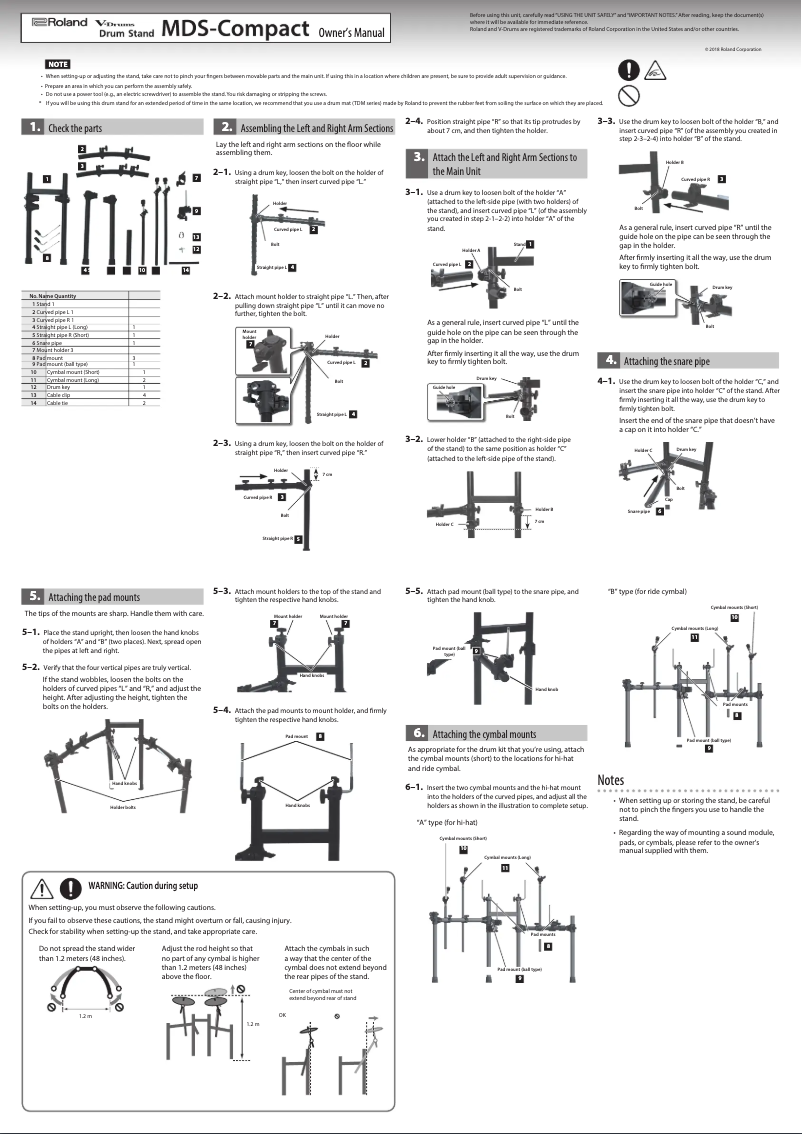 Page n°1 - Manuel utilisateur Roland MDS-Compact