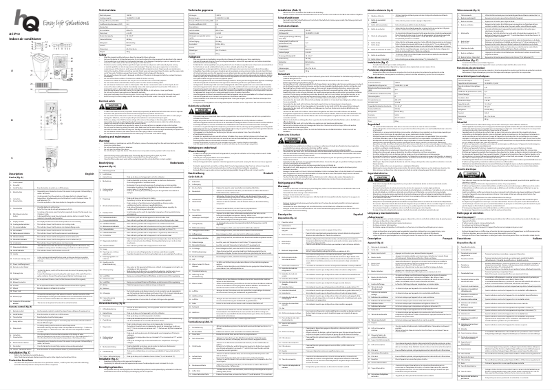 Page 1 de la notice Manuel utilisateur HQ AC-P12