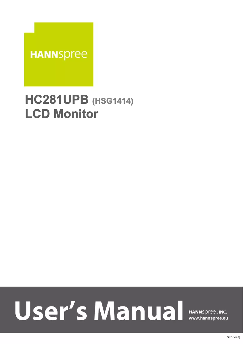 Image de la première page du manuel de l'appareil HC 281 UPB