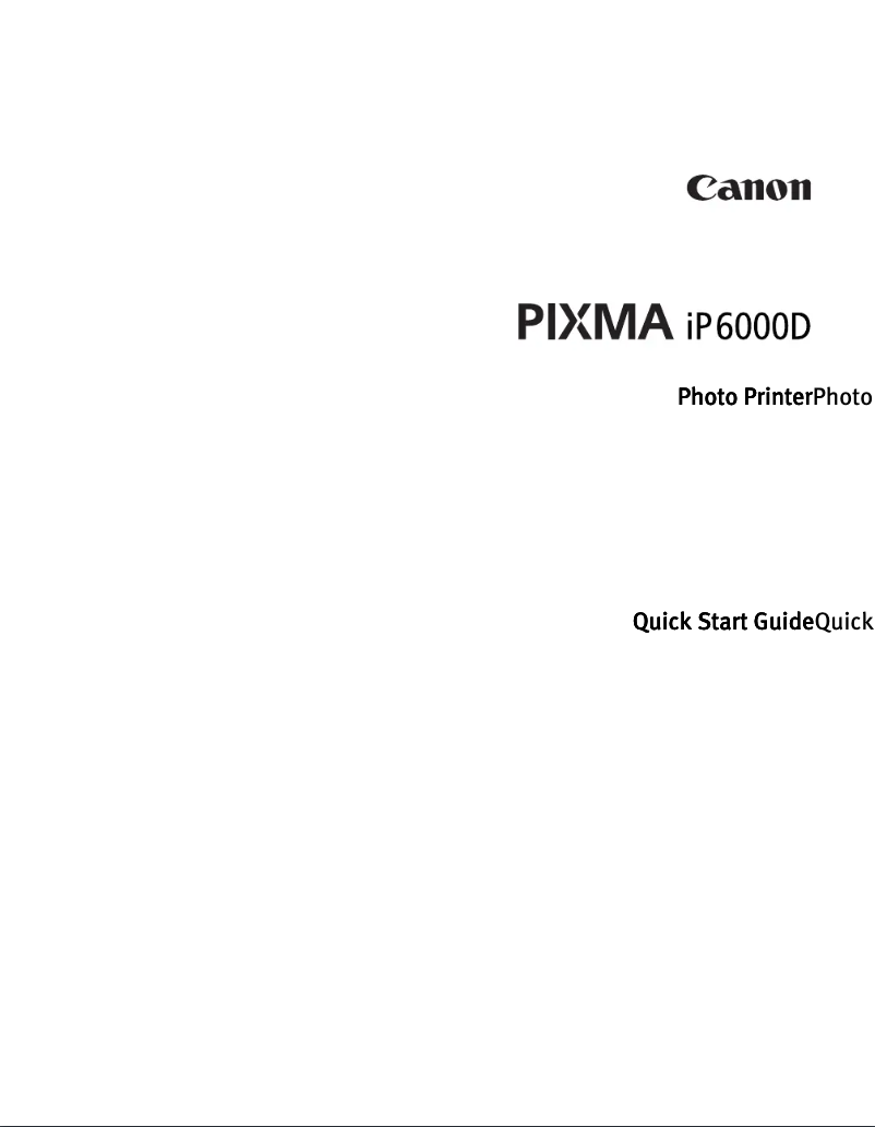 Image de la première page du manuel de l'appareil Pixma iP6000D