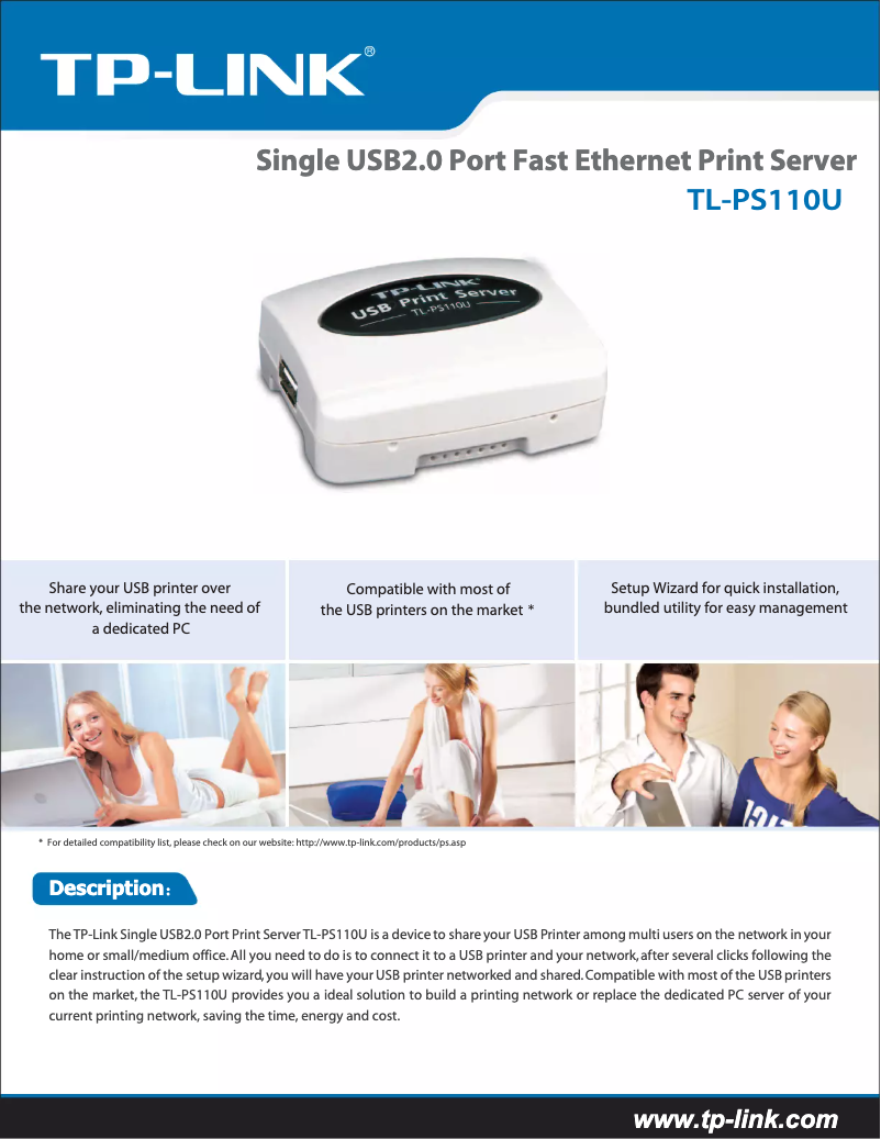 Page n°1 - Fiche technique TP-Link TL-PS110U
