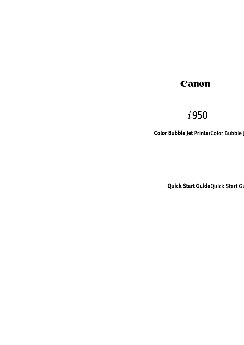 Page 1 de la notice Manuel utilisateur Canon Bubble Jet i950