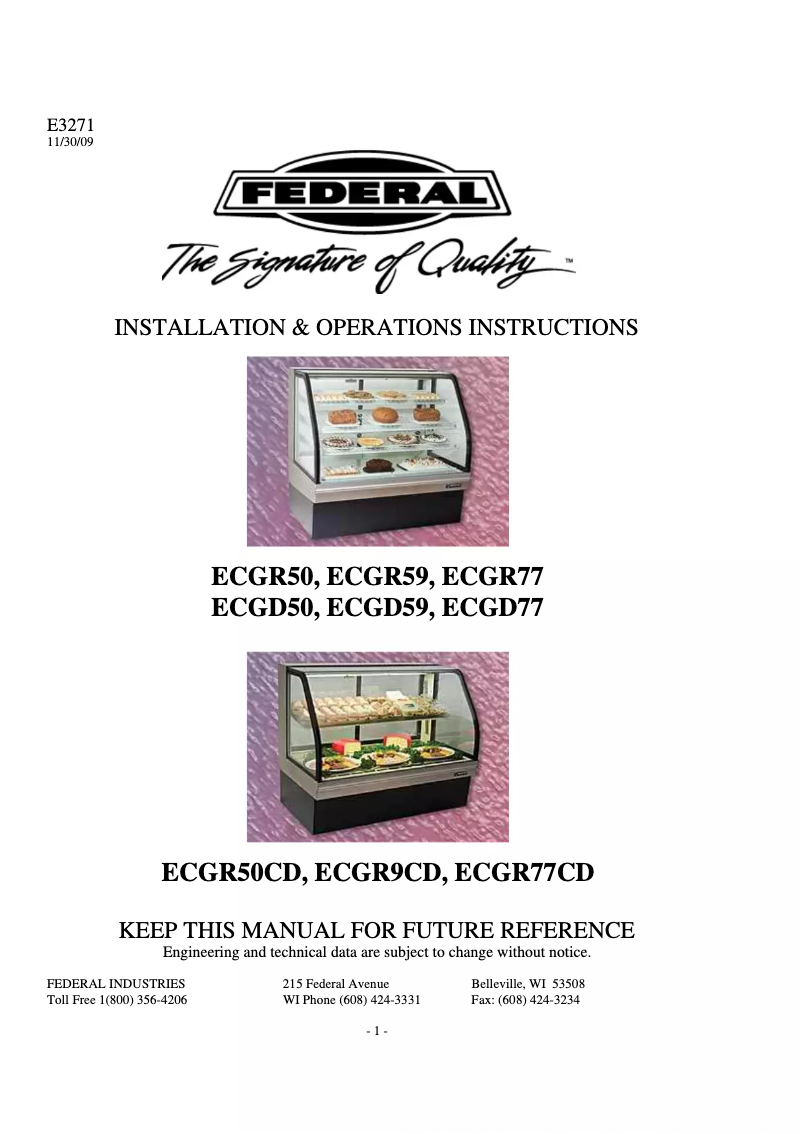 Image de la première page du manuel de l'appareil ERSSHP678SC-5