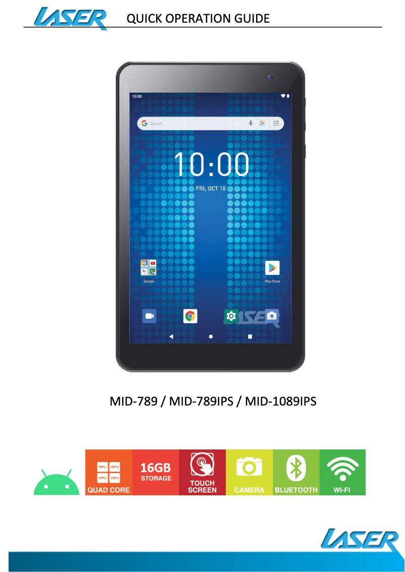 Page 1 de la notice Manuel utilisateur Laser MID-789IPS