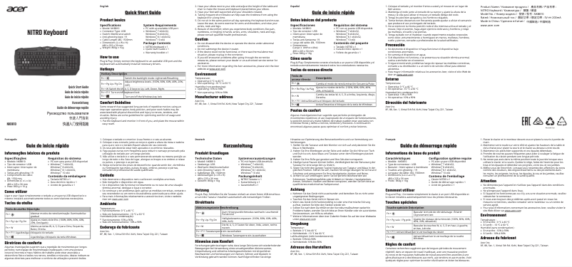 Page 1 de la notice Manuel utilisateur Acer Nitro NKB810