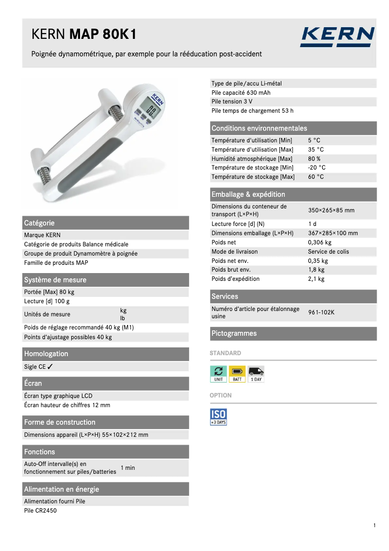 Image de la première page du manuel de l'appareil MAP 80K1