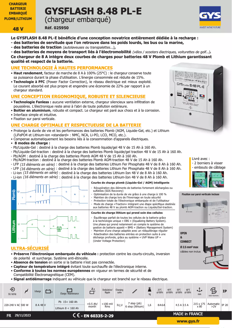 Image de la première page du manuel de l'appareil Gysflash 8.48 Pl-E