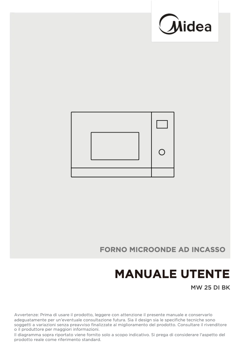 Image de la première page du manuel de l'appareil MW 25 DI BK