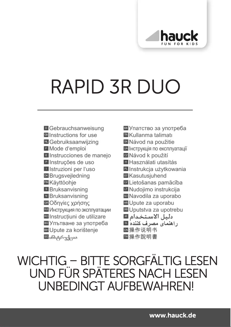 Image de la première page du manuel de l'appareil Rapid 3R Duo