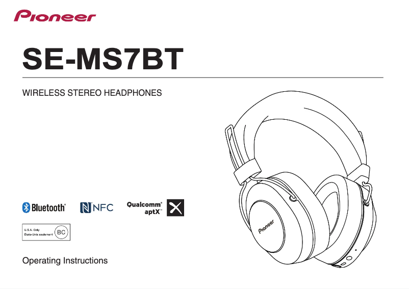 Image de la première page du manuel de l'appareil SE-MS7BT