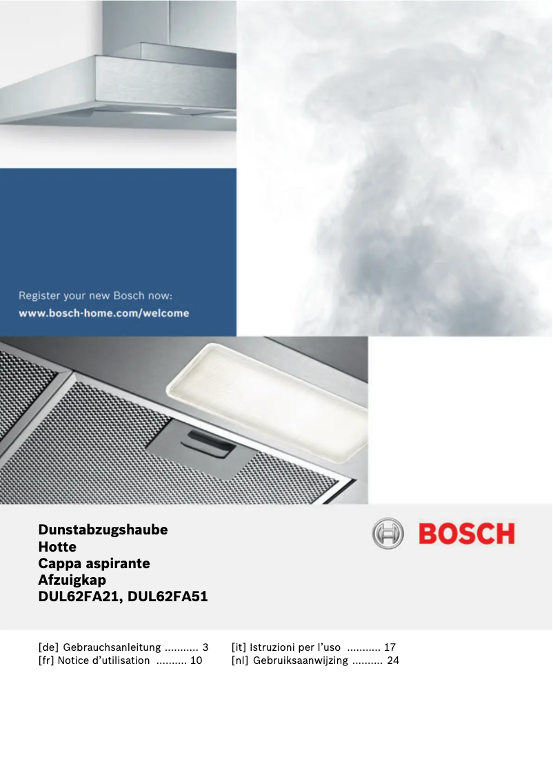 Page 1 de la notice Manuel utilisateur Bosch DUL62FA51