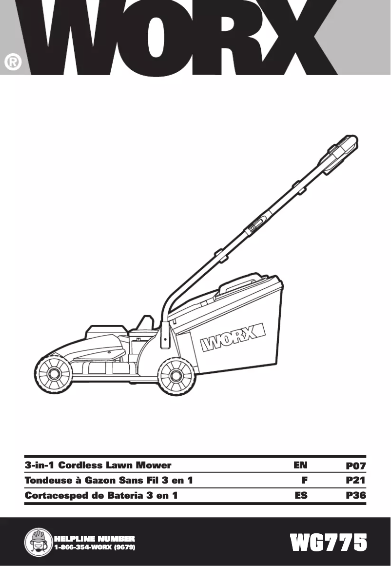 Image de la première page du manuel de l'appareil Worx WG775